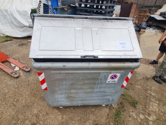 container contenedor basura residuos urbano metal gris 1u